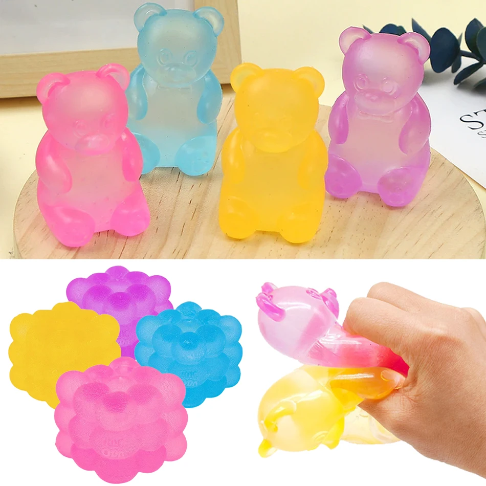 1-4 Stück Süßigkeiten-Maltose-Würfel zum Kneten, Musik-Knetball, langsam rückfedernder Zauberball, Bärchen-Stressabbau-Tool, Partygeschenk Image