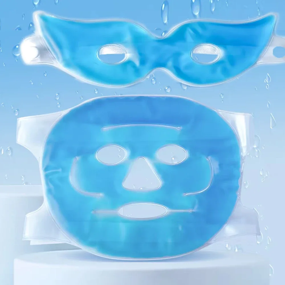 Gesichtskühlmaske Gel-Augenmaske Eispack Kühlende PVC Heiß-Kalt-Therapie Hautpflege-Tool Gel-Gesichtsmaske Hautstraffende Spa-Schlafmaske Image