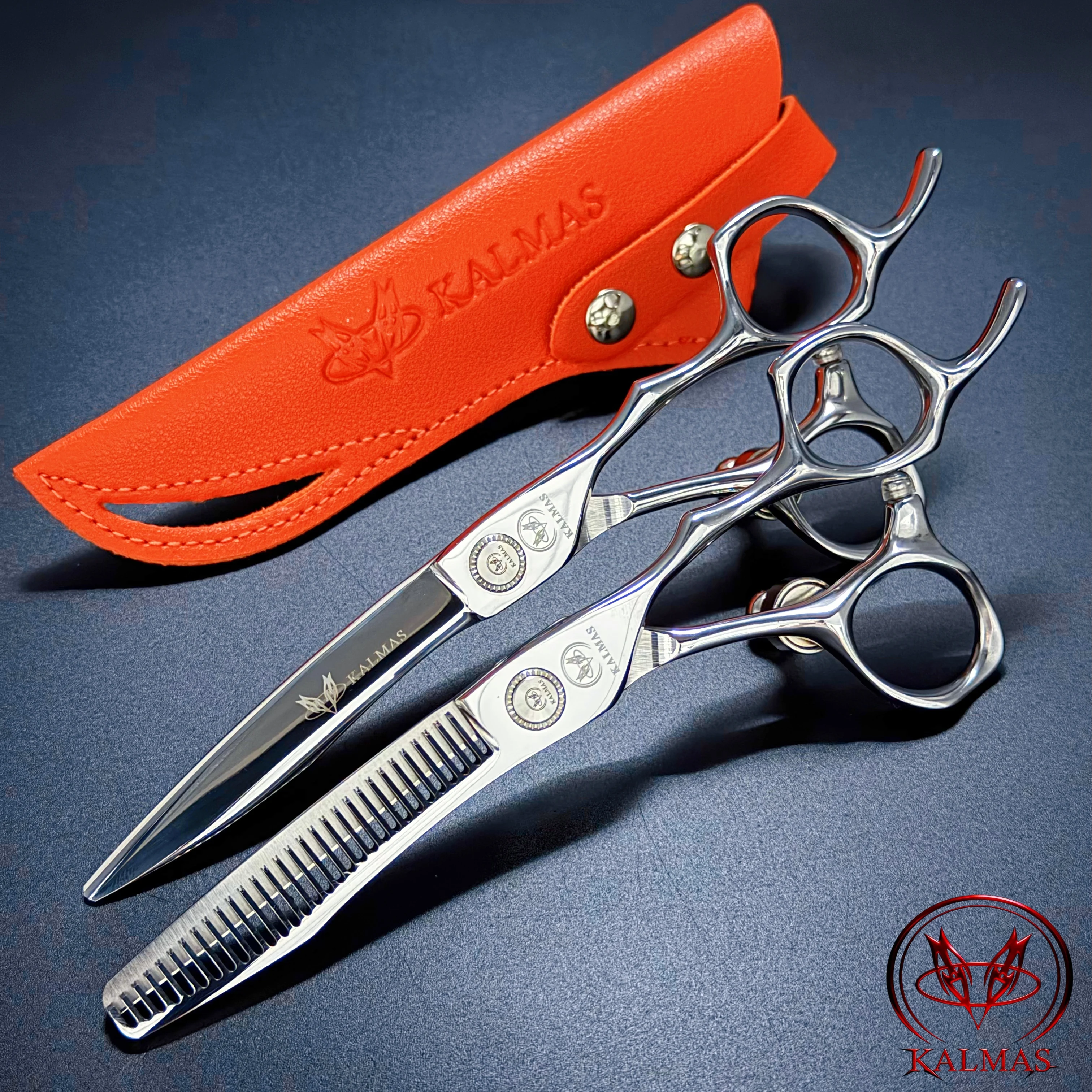 KALMAS 6 Zoll Professionelles Friseur-Haarschneidescheren-Set VG10 Stahl Schneid- und Ausdünnungsscheren Salon-Kit für Stylisten Image