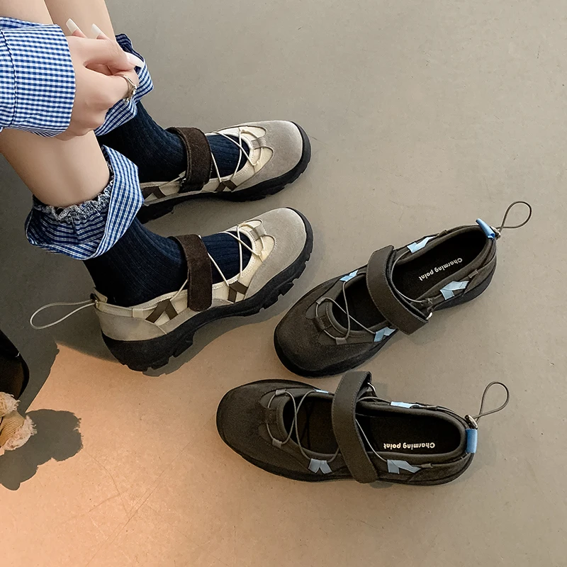 2025 Neue Damen-Ballerinas Lässige Slipper Damen-Mary-Jane-Schuhe mit Dicker Sohle Plateau-Schuhe Damen-Sportschuhe Flache Espadrilles