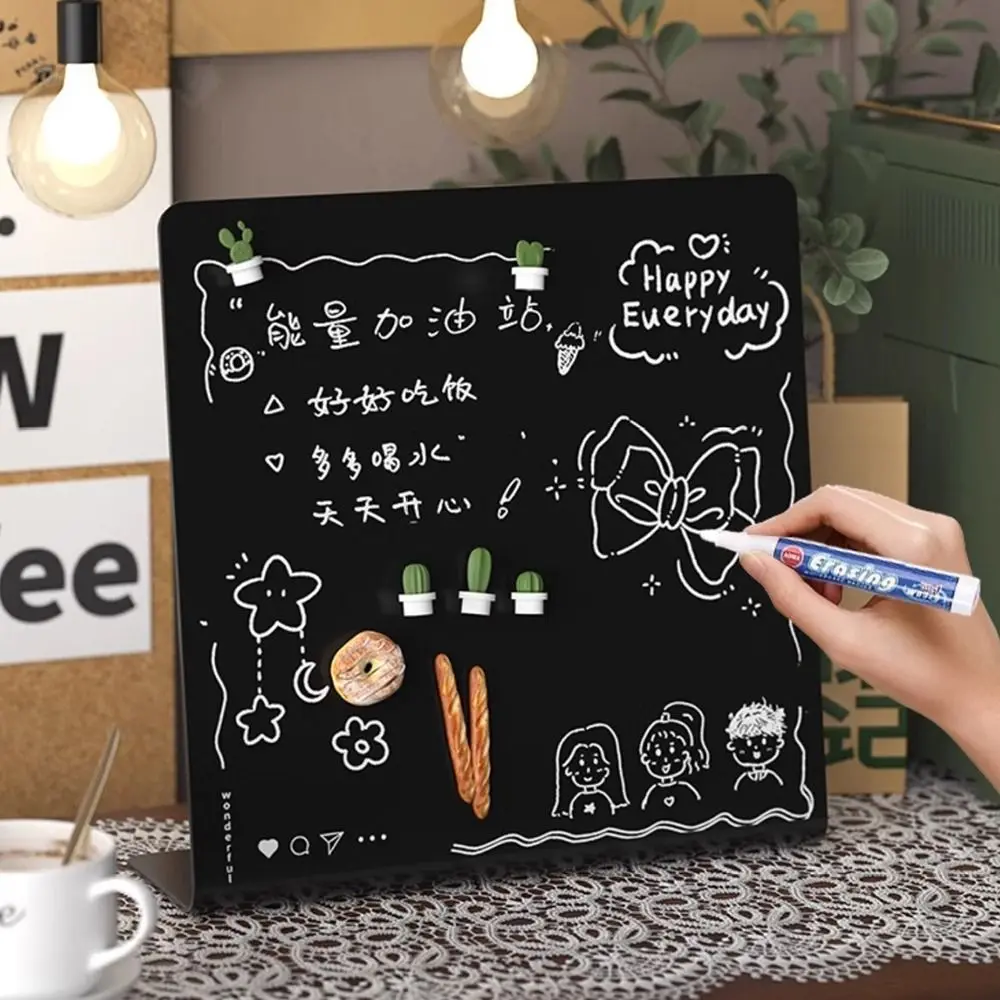 Magnetische Metall-Whiteboard-Tafel zum Selbergestalten: Vertikale Desktop-Nachrichtentafel für Notizen und Aufbewahrung Image