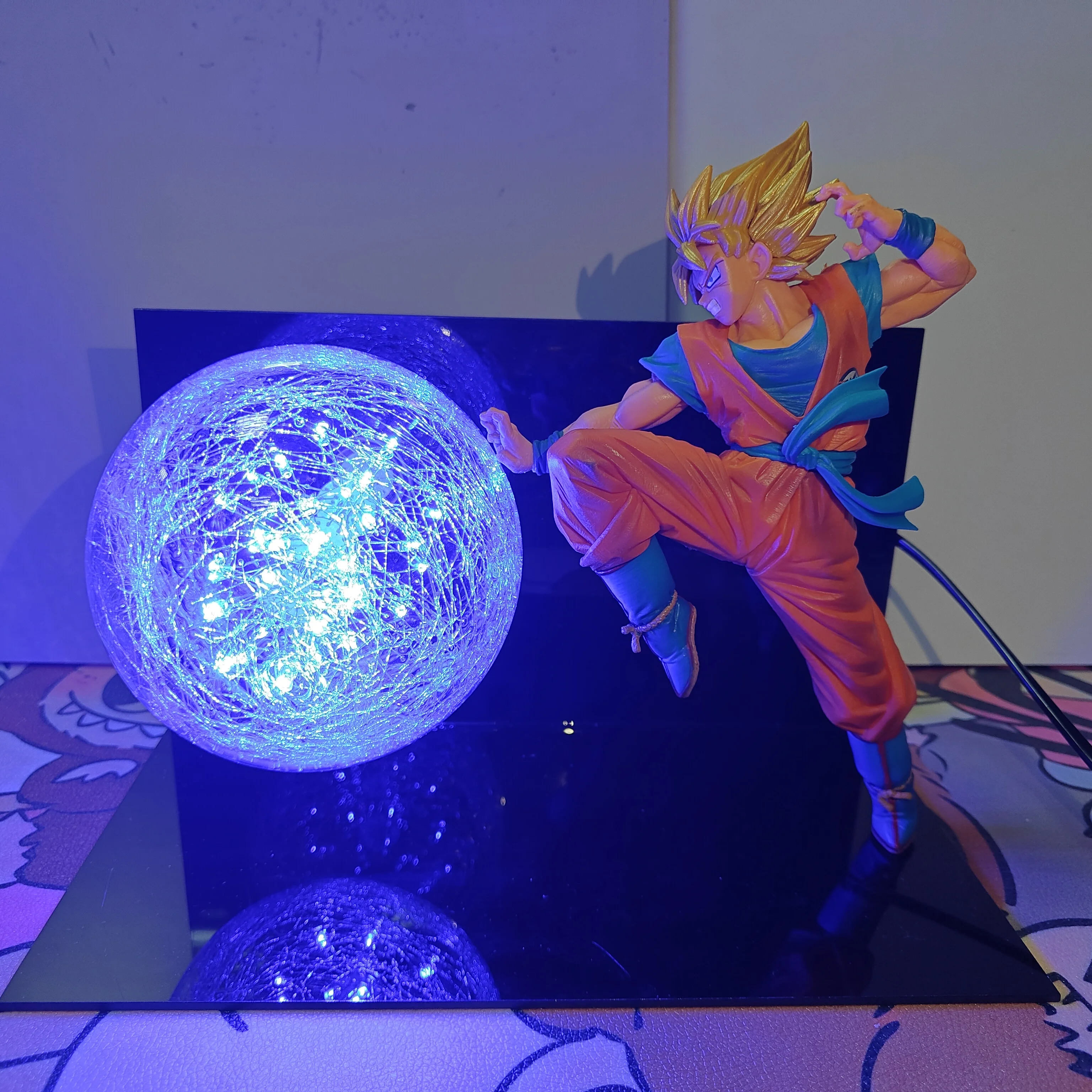 Lampada LED Dragon Ball Z Anime Son Goku Super Saiyan, Action Figure Giocattolo, Modellino DIY da Collezione Dragon Ball Super