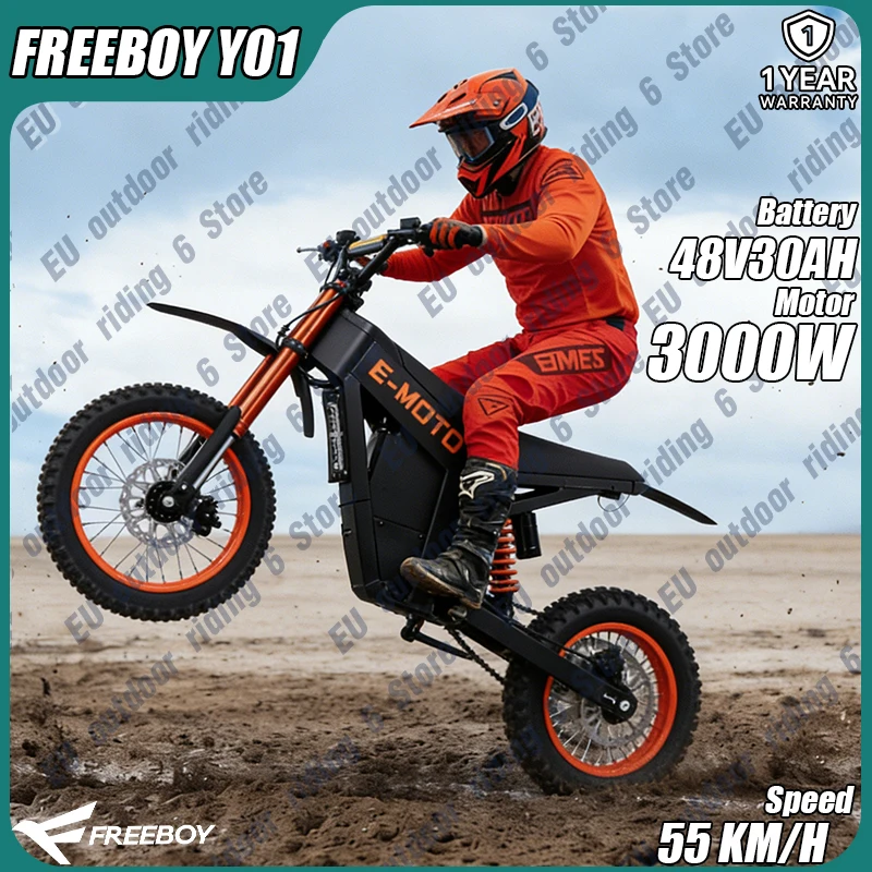 Freeboy Y01 City Elektrofahrrad 3000W Motor 48V30AH Akku Hydraulische Bremse Erwachsenen-Elektromotorrad Outdoor Offroad E-Bike Image