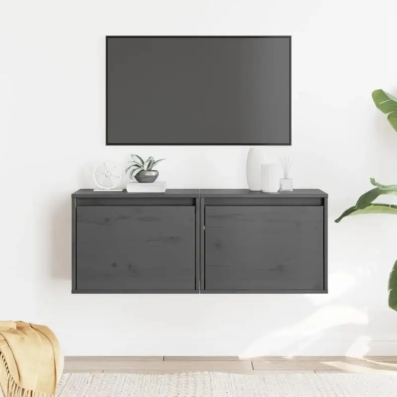 Meuble mural en pin massif – meuble suspendu décoratif pour salon, couloir ou chambre, idéal comme meuble TV ou bibliothèque.