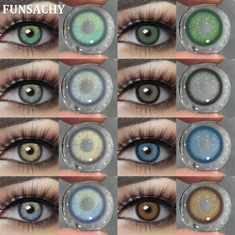 FUNSACHY 1 paire de lentilles grises, lentilles de contact colorées pour les yeux, 14.0mm ~ 14.5mm, lentilles de contact couleur noisette, beauté naturelle, cosmétique, nouvelle lentille