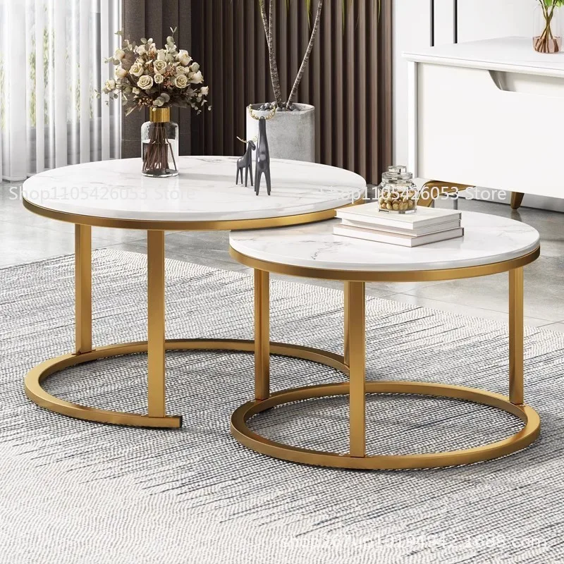 Couchtisch für Wohnzimmer, Runder Tisch, Einfach und Modern, für Kleine Apartments, Sofatisch, Kreativ, Leicht Luxuriös, Nordischer Stil, Balkon