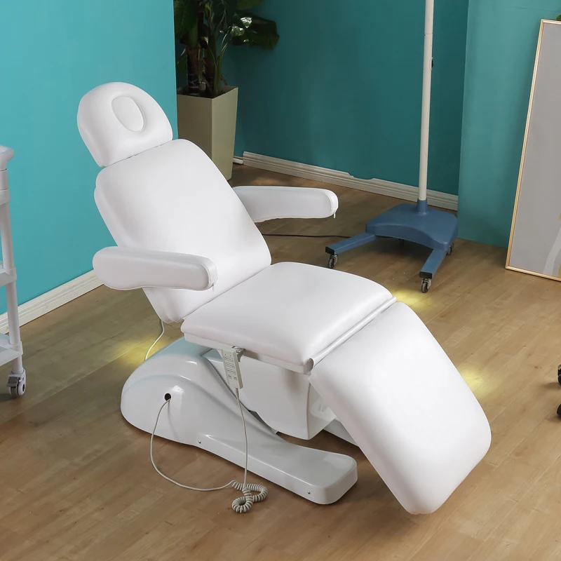Hochwertige Tragbare Elektrische Kosmetikliege mit 3 Motoren, Verstellbare PU-Leder Massageliege für Ästhetische Kliniken