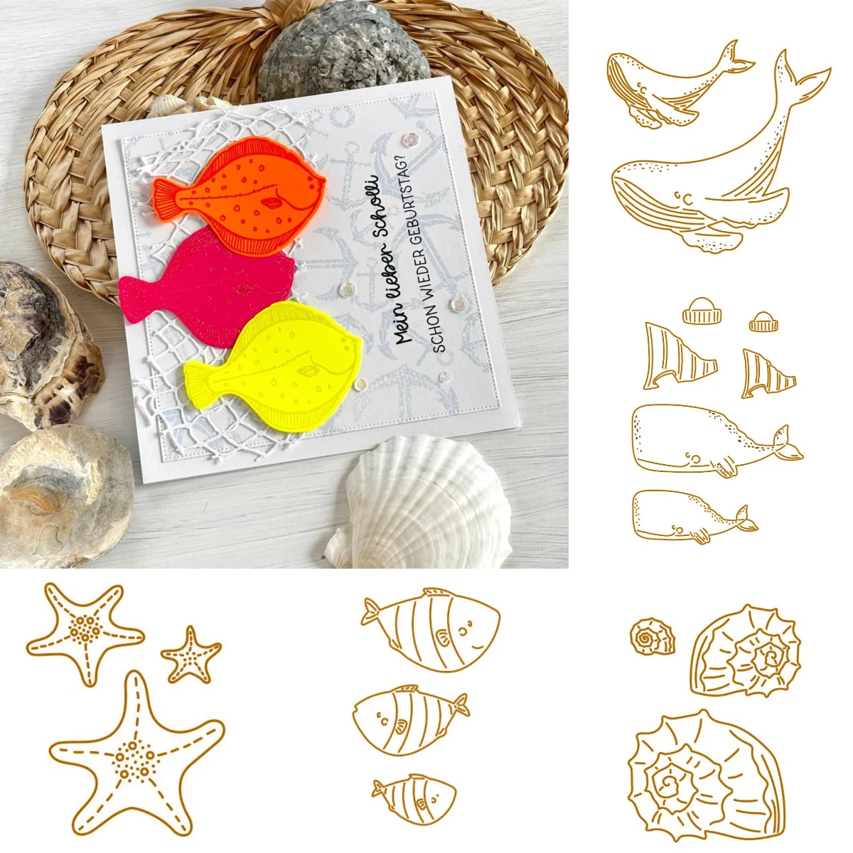 Conch Shrimp Stamps 2026 Neue Metall-Stanzformen für Scrapbook, Tagebuch, Dekoration, Prägevorlage, DIY-Grußkarte, handgefertigt Image