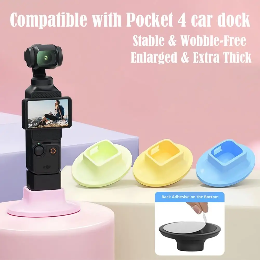 Für DJI Pocket 4 Silikon-Basis Rutschfester Desktop-Ständer Auto-Klebehalterung Fixierte Halterung für Pocket 4 Kamera-Zubehör Image