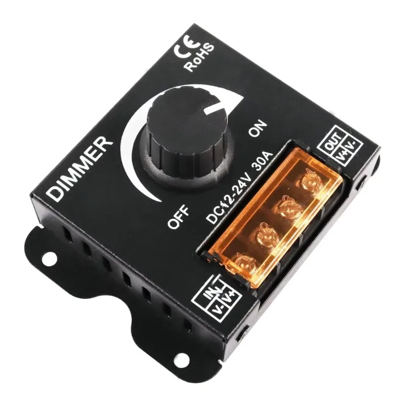 30A LED-Dimmer-Schalter DC 12V 24V LED-Monochrom-Controller PWM Digitale Stufenlose Dimmung für Lampenstreifen Einfarbige Lampe Image