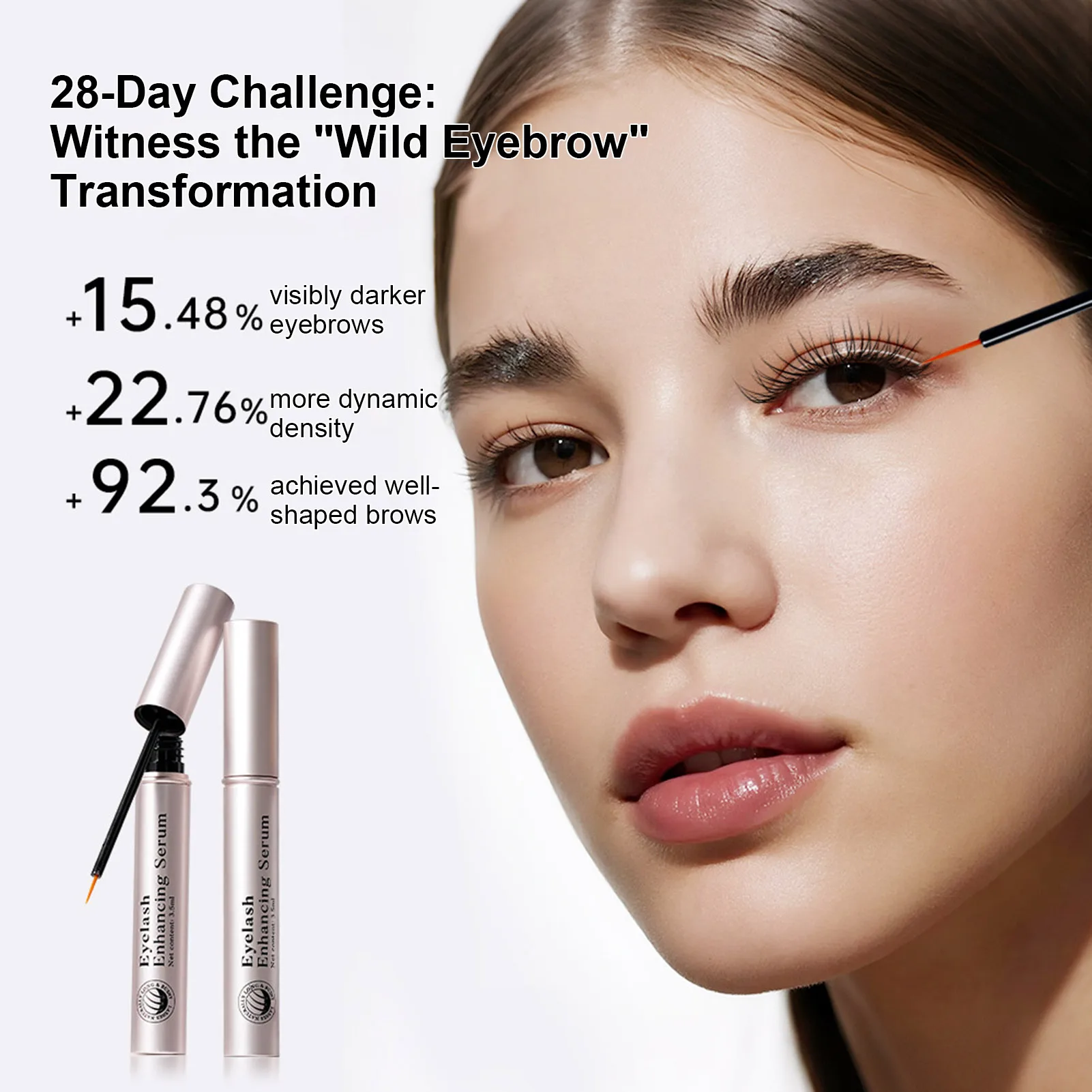 Wimpernserum Wimpernwachstumsserum Wimpernverstärker mit Fortschrittlicher Formel Pflanzenextrakte für Längere Dickere Wimpern Sichere Inhaltsstoffe Image