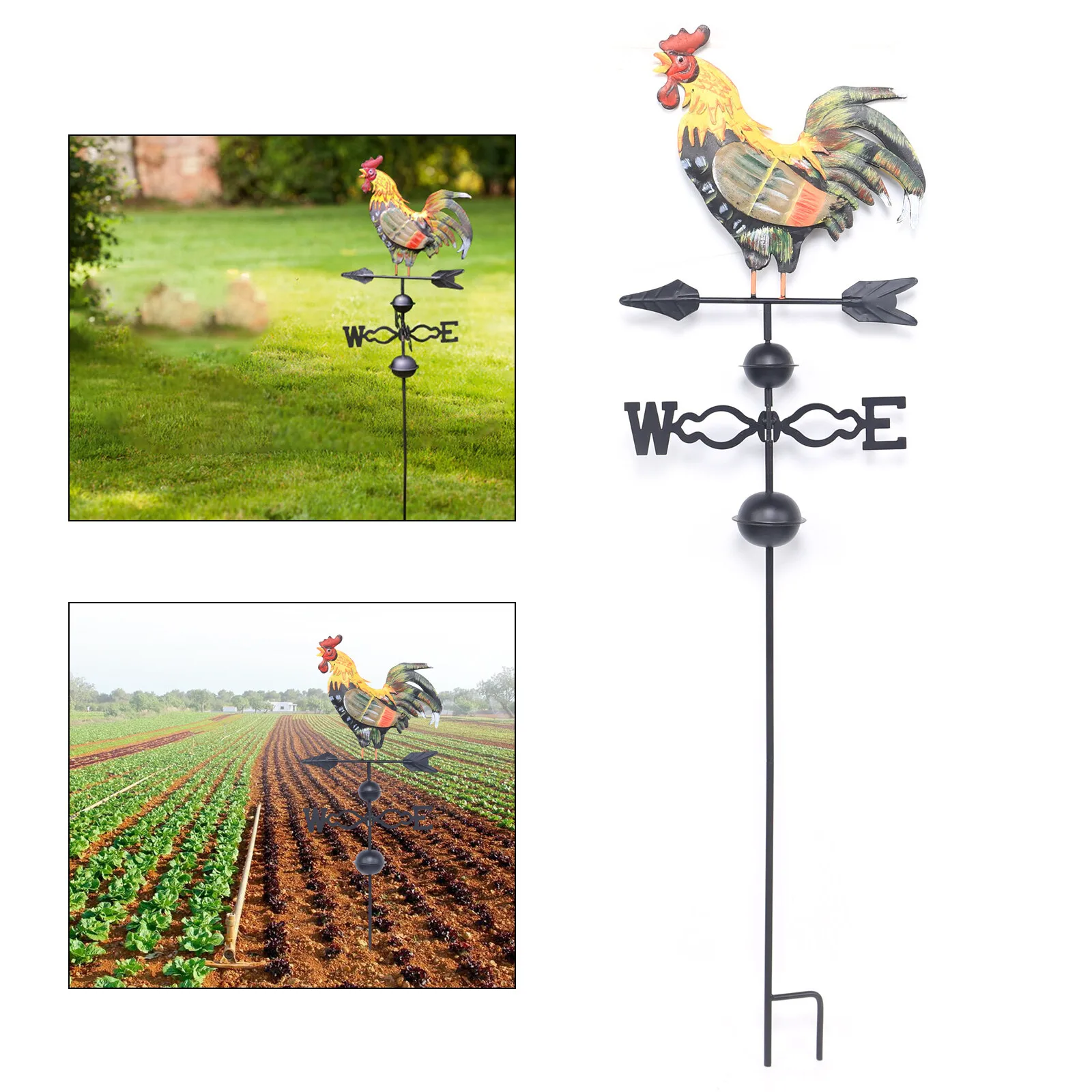 Multi-Color Weathervanes, Vintage Wind Vane Rooster Weathervane Metal Wind Spinners for Garden, Weather Vane for the Garden