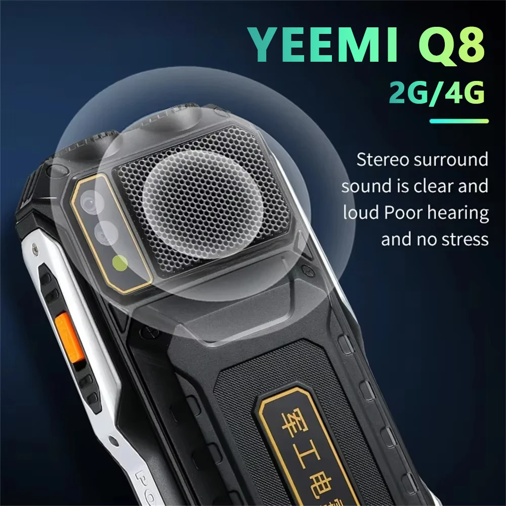 YeeMI Q8 2G/4G Rugged Phone Waterproof Cell Phones 2.6