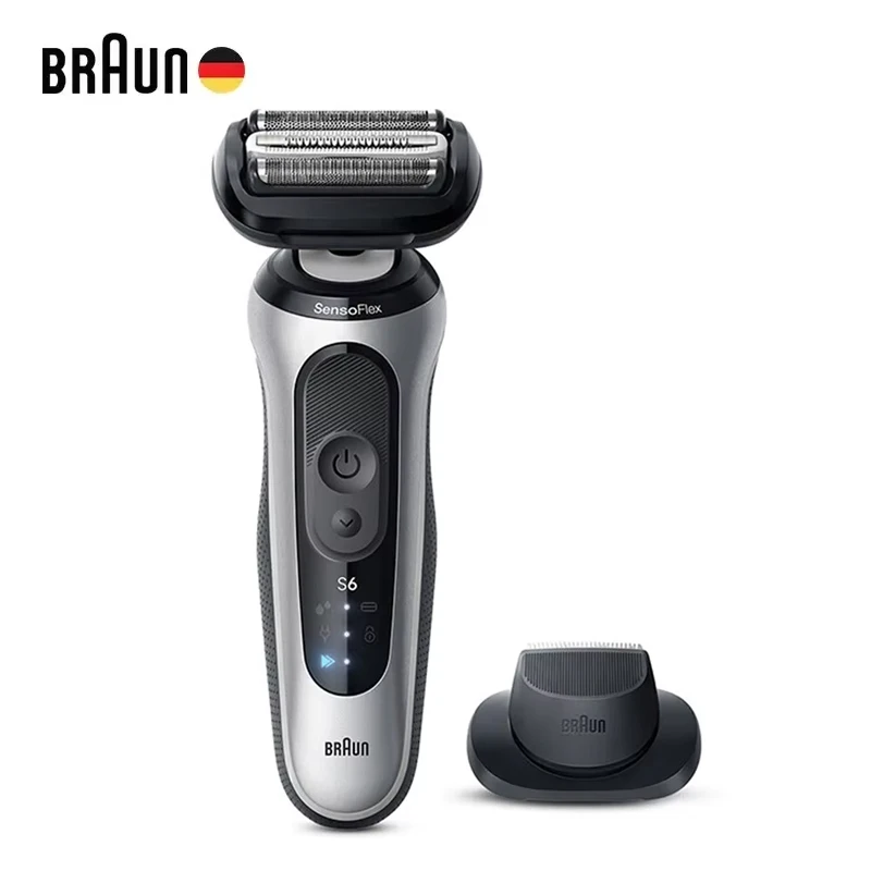 Braun Series 6 Pro Elektrorasierer 62-S1200s für Männer Nass- und Trockenrasierer Turbo Sanfte Rasiermodi mit Präzisionstrimmerbeutel Image