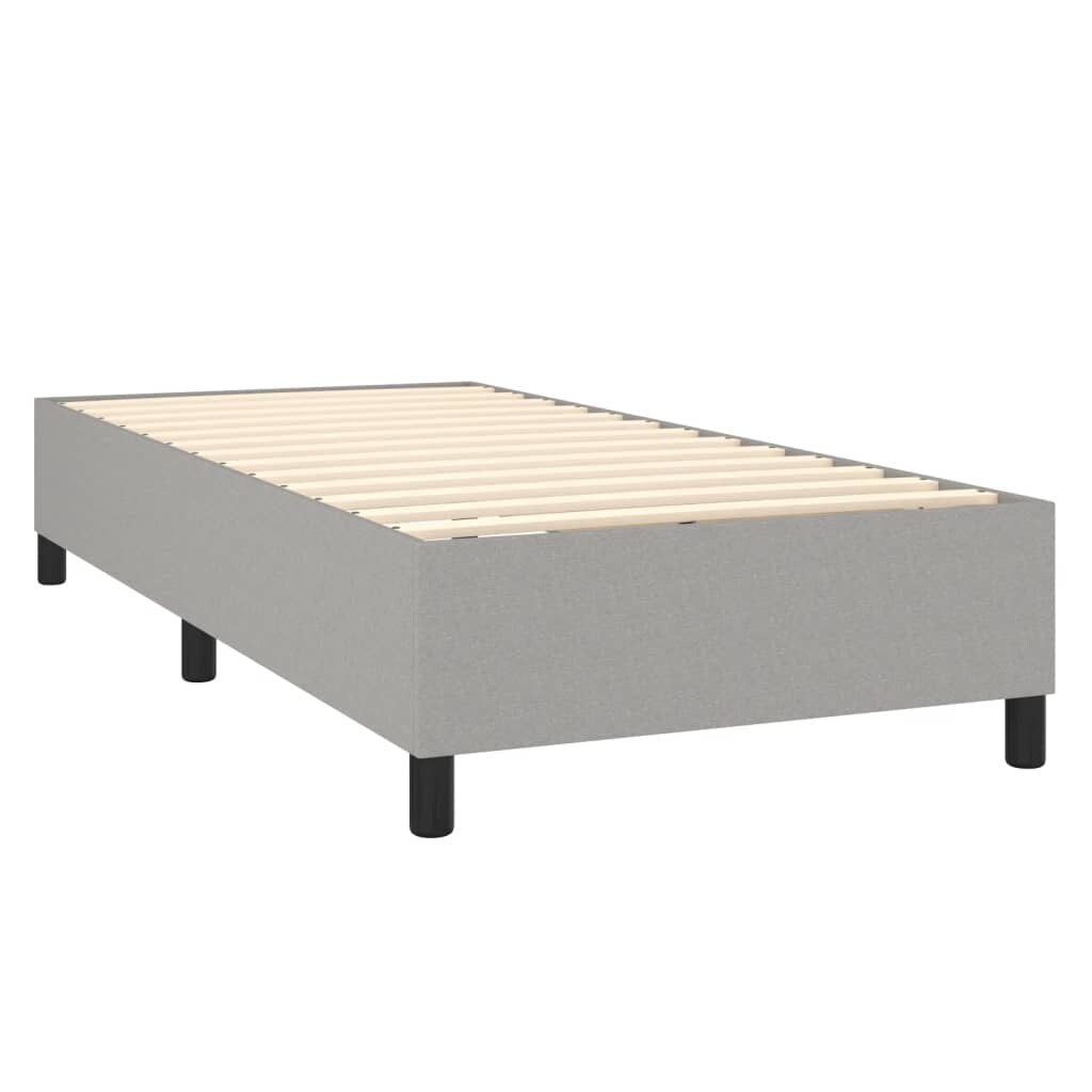 Décoshop26 - Lattenrost auf Beinen Bettgestell 90 x 190 cm hellgrauer Stoff TDL0207164 Image