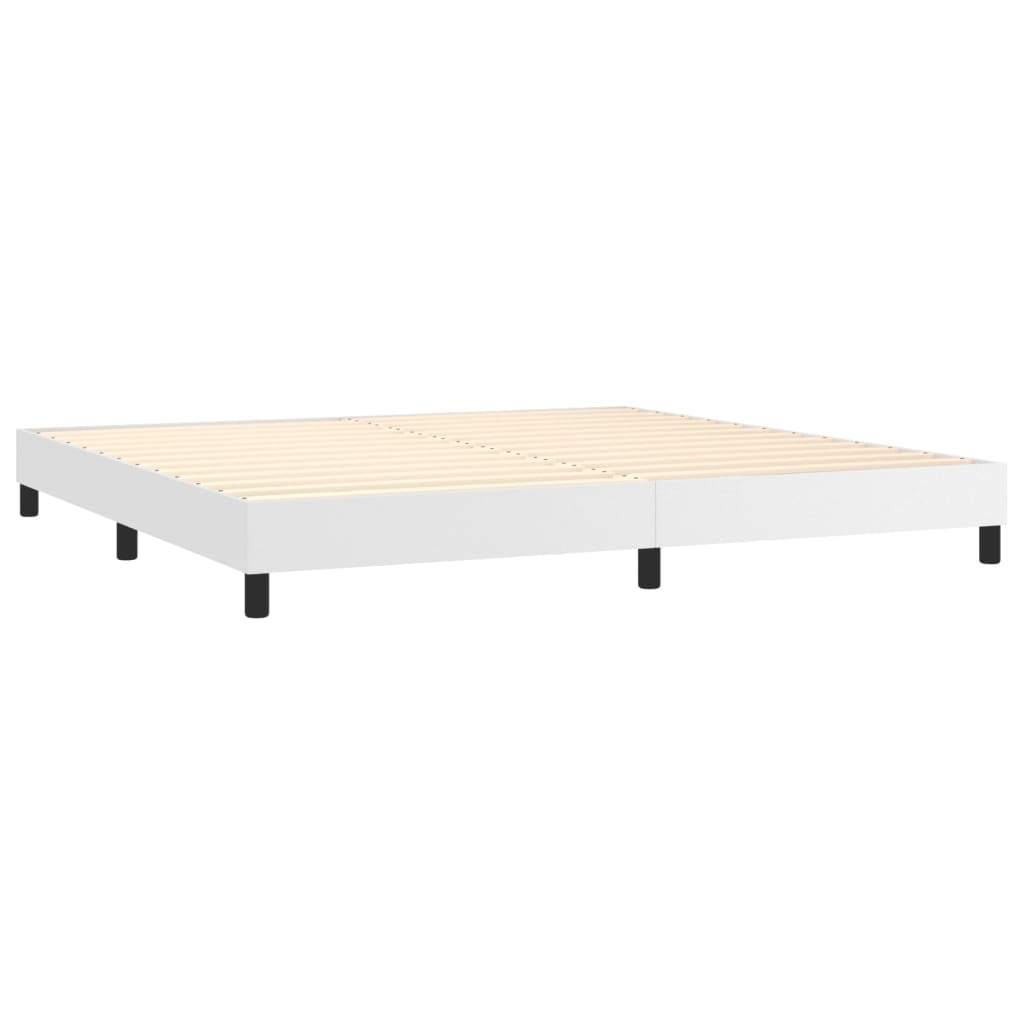 Décoshop26 - Lattenrost auf Beinen Bettgestell 200x200 cm weißes synthetisches Material TDL0207358 Image