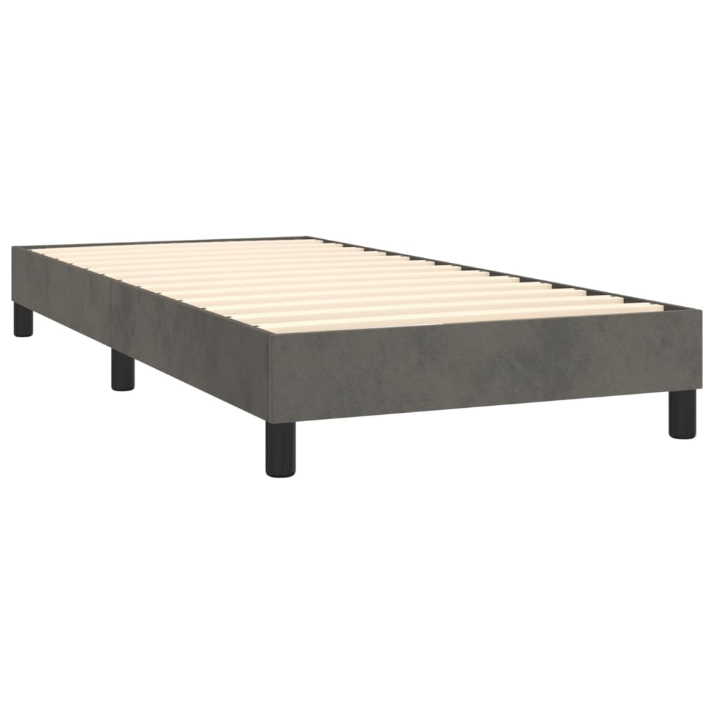 Décoshop26 - Lattenrost auf Beinen Bettgestell 90 x 200 cm dunkelgrauer Samtbezug TDL0207094 Image