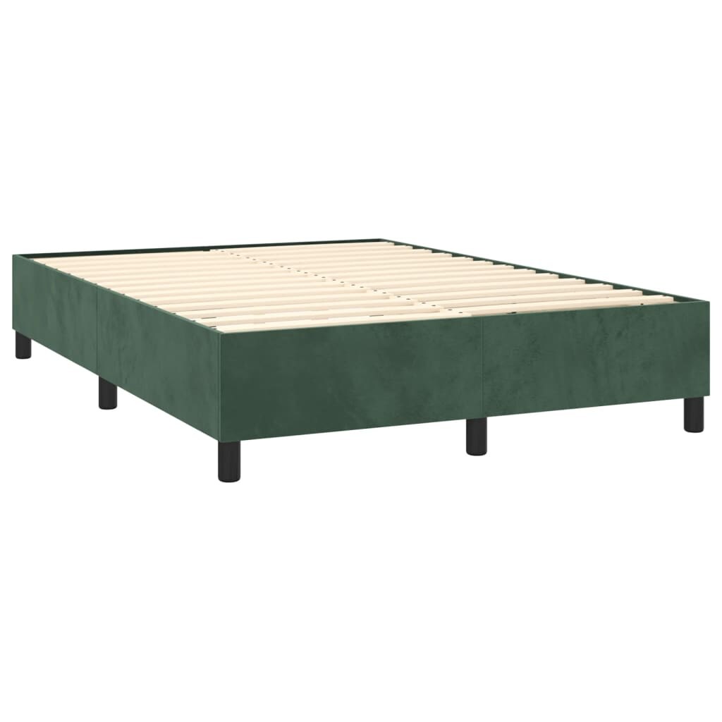 Décoshop26 - Lattenrost auf Beinen Bettgestell 140x200 cm dunkelgrüner Samtstoff TDL0206884 Image