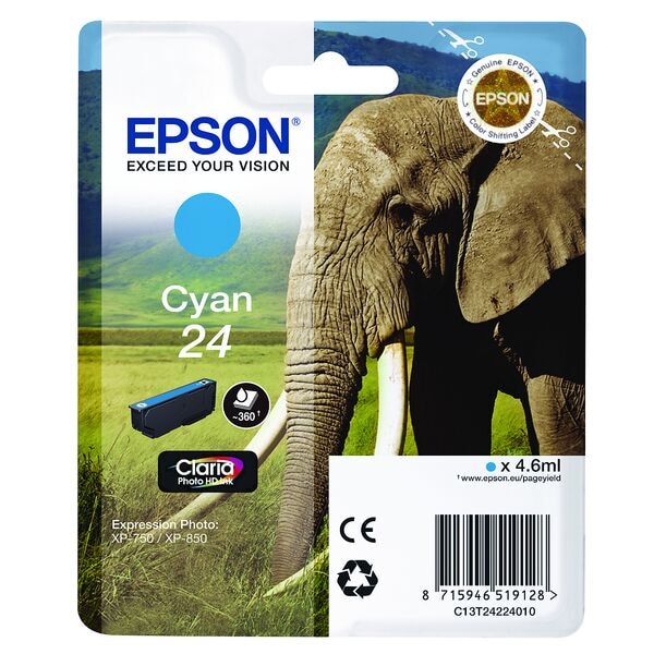Epson Tintenpatrone »24 / T2422« cyan blau Image