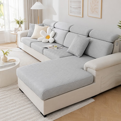 Kühlende Sofakissenbezüge, Sofabezug aus Eisseide, rutschfester Stretch-Sofasitzbezug, sommerkühlender Sofaüberzug, waschbarer Sitzrückenbezug für das Wohnzimmer Image