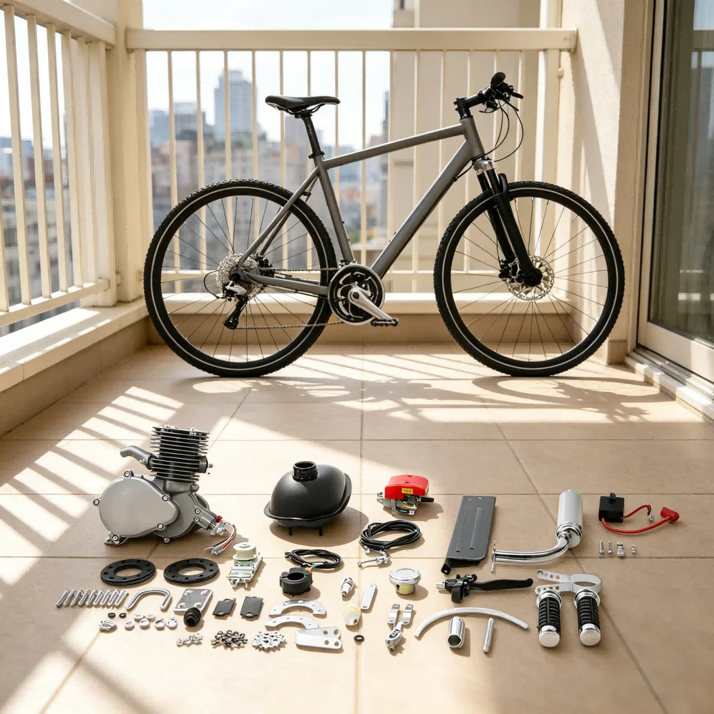Kit Motore per Bicicletta 100cc con Ingranaggio a 36 Denti, Kit Motore a Benzina per Bici, Kit Motore per Ciclismo all'Aperto