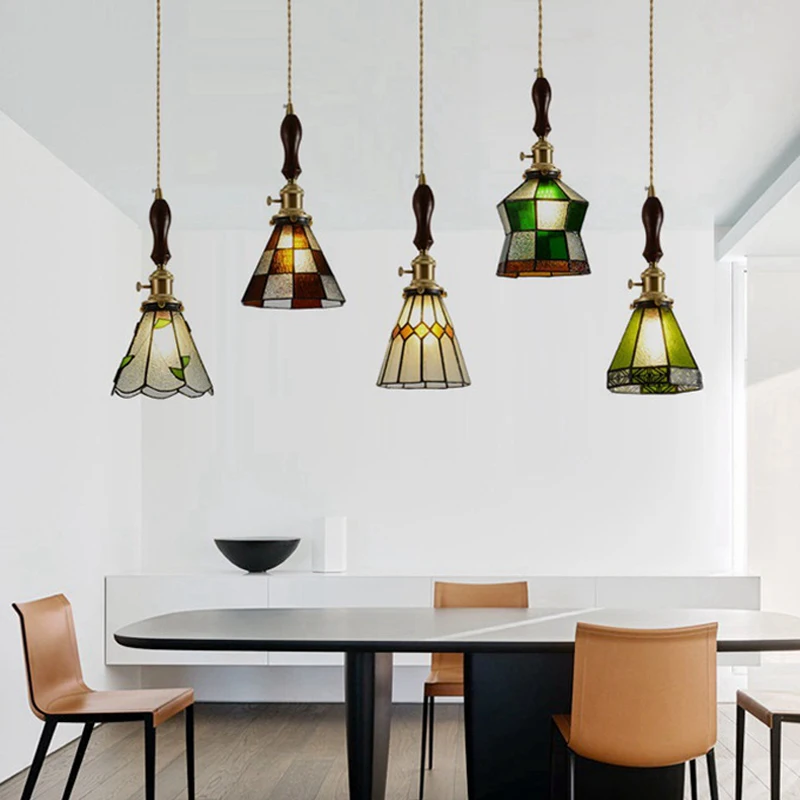 Handgefertigte Glas-Kronleuchter Tiffany Pendelleuchte für Schlafzimmer, Esszimmer, Küche, Beleuchtungskörper, Heim-Dekor
