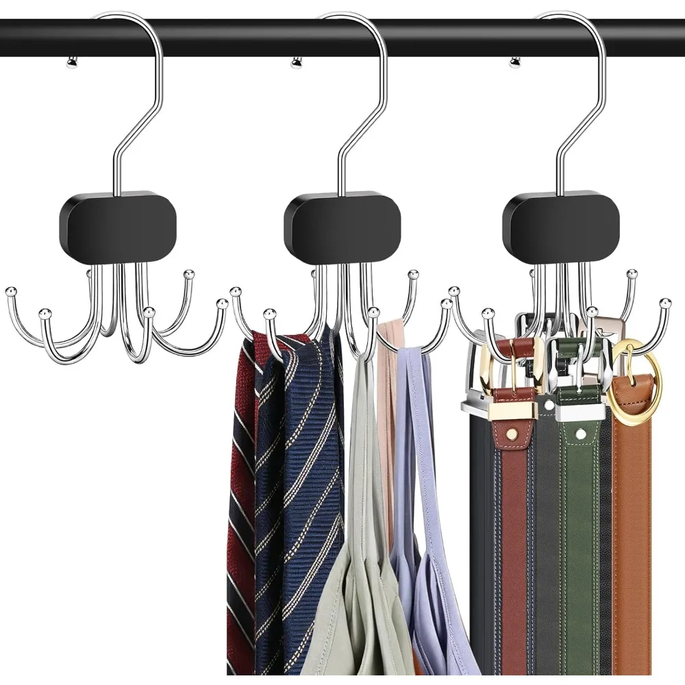 Gürtelaufhänger für den Kleiderschrank, 1 Stück Gürtelorganizer für den Kleiderschrank 360° ° Drehbarer Max 72 Gürtel- und Krawattenhalter für den Kleiderschrank – Krawatten-Organizer