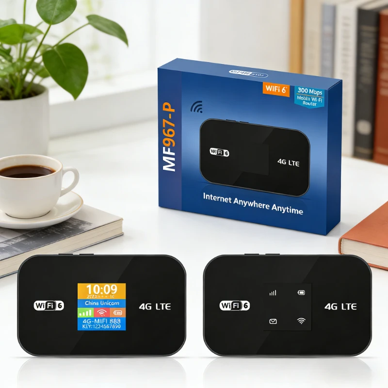 WiFi 6 4G Mobiler Hotspot Tragbarer Router Auto-MIFI Plug-and-Play mit Zeitanzeige WPS Image