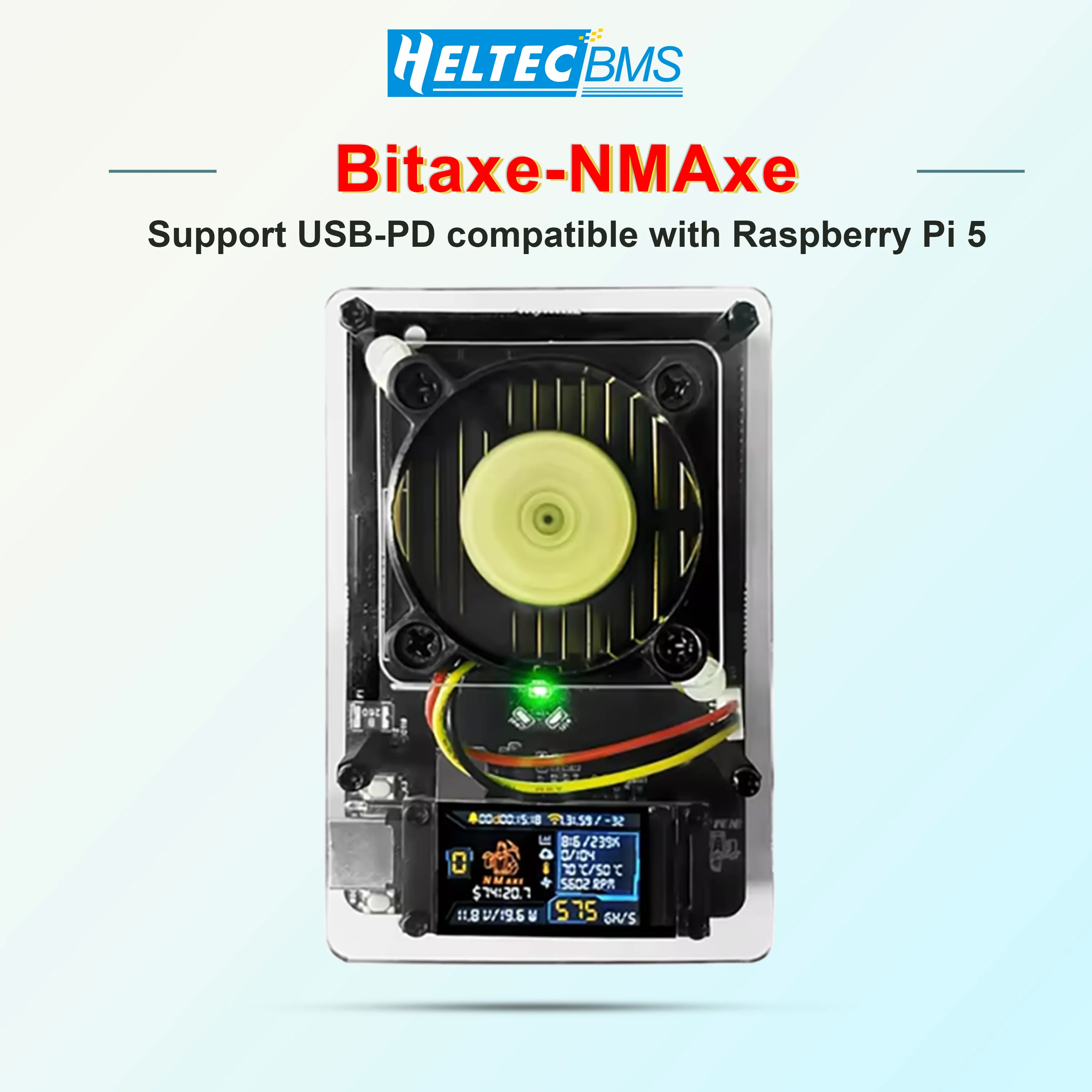 Bitaxe NMAxe Bitcoin Miner 500GH/S Ultra Solo Lottery Vollständig Open-Source für den Heimgebrauch mit Display BM1366 ASIC-Chip Image