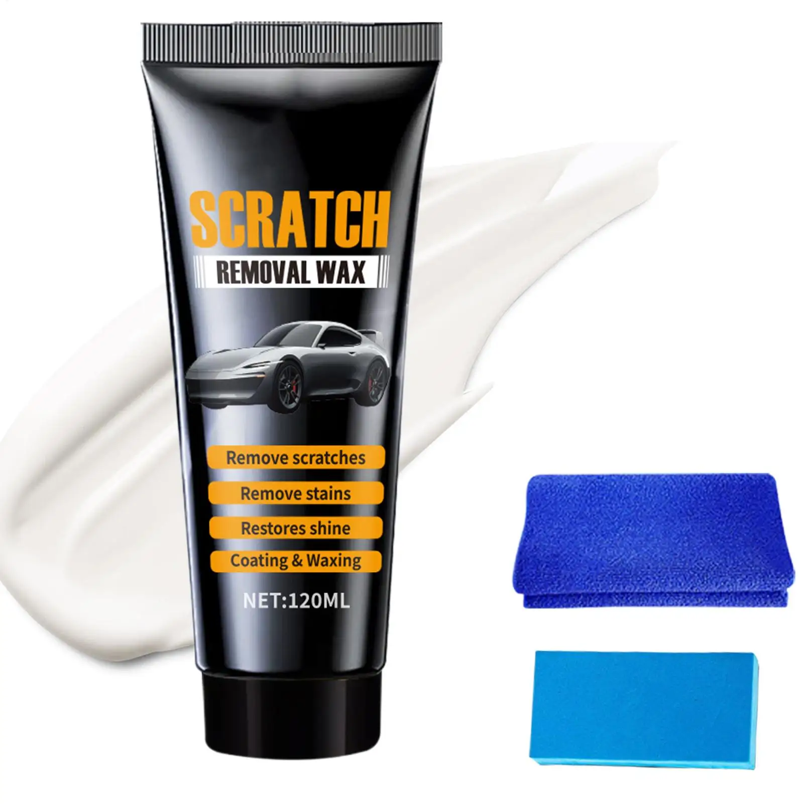 Auto-Kratzerentferner, 120 ml, Wachs, Lackpolitur, Kratzerentfernung, Politur für Detailing, Wartung, Restaurierung, Außenschutz Image