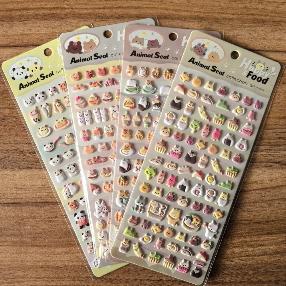 3D-Aufkleber mit Tiermotiven (4 Stück) – Lustige, niedliche Dekoration für Bastelarbeiten, Notizbücher und Planer von Sticker Story Store Image