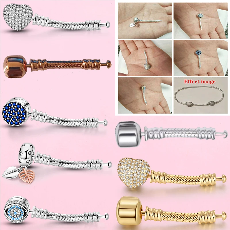 Original 925er Sterlingsilber Armbandverlängerung 3,5 cm und 4 cm passend für Original-Markenarmbänder zur Verlängerung von Damenschmuck als Geschenk. Image