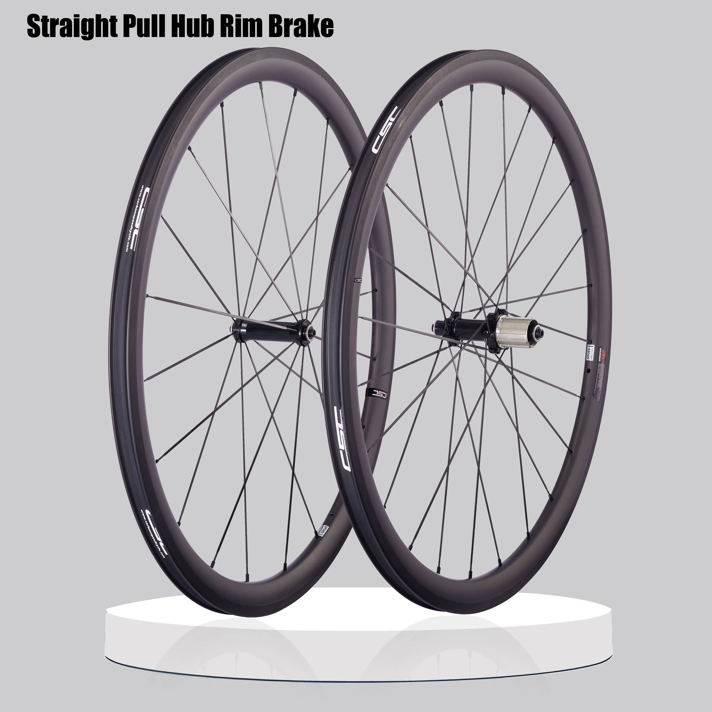 Ruote in carbonio CSC UCI 700C per bici da corsa, mozzo con freno a 4 griffe, profondità 38 mm, larghezza 25 mm, set di ruote da corsa clincher tubeless in carbonio.
