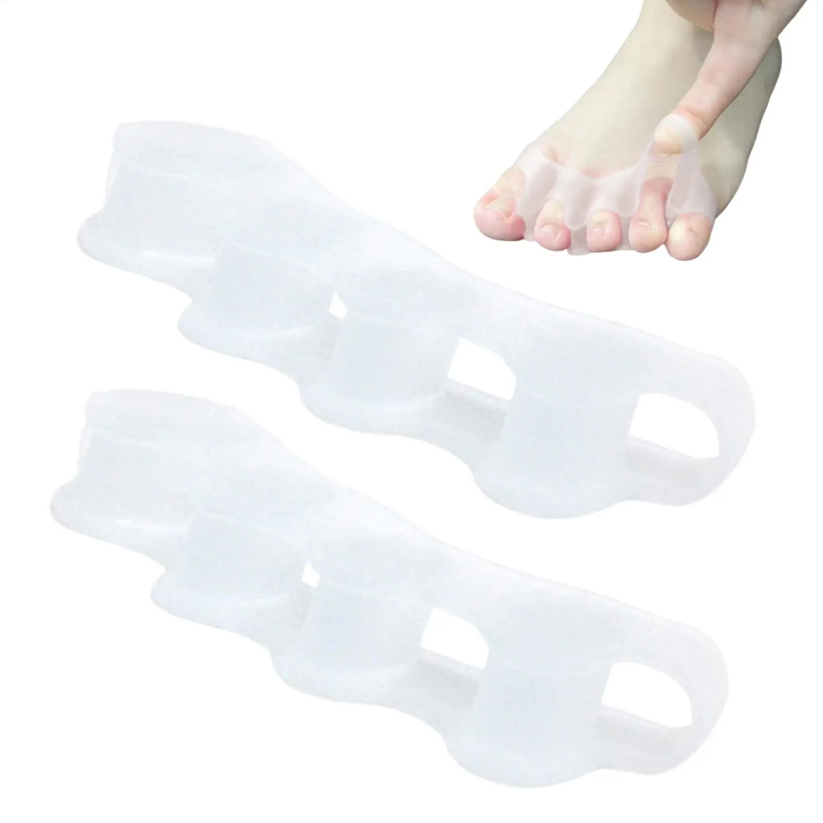 Wiederverwendbare Zehenspreizer für alle Schuhe, 1 Paar 5-Loch Fußkorrektur, Großzehen-Separator für Damen, Herren, Erwachsene, Senioren, für Zuhause Image