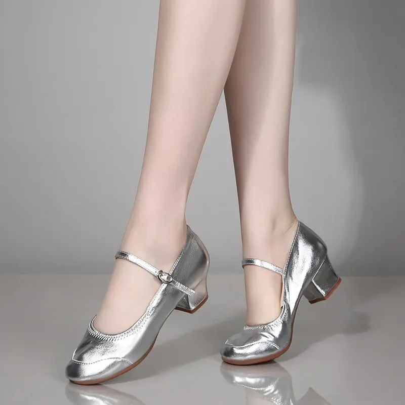 Frauen mode süße plus größe silber schnalle ballett tanz hohe ferse schuhe dame sexy party nachtclub goldene ferse schuhe a314