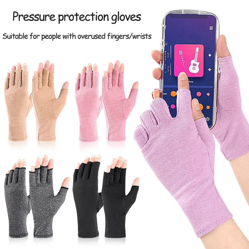 Halbfinger-Kompressionshandschuhe zur Arthritis-Schmerzlinderung Fitness-Workout Radfahren Handgelenkstütze Image