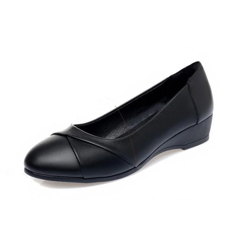 Frauen Klassische Runde Kappe Hohe Qualität Frühling Slip auf Quadratischen Ferse Schuhe Dame Casual Komfort Frühling & Sommer Rot Ferse Pumpen B39 Image
