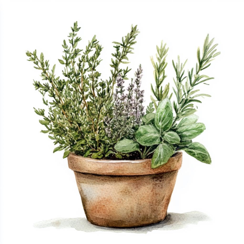 10 erbe aromatiche stampabili in vaso, stampe di erbe aromatiche, erbe estive, lavanda in formato PNG, basilico acquerello in formato JPG, salvia in f