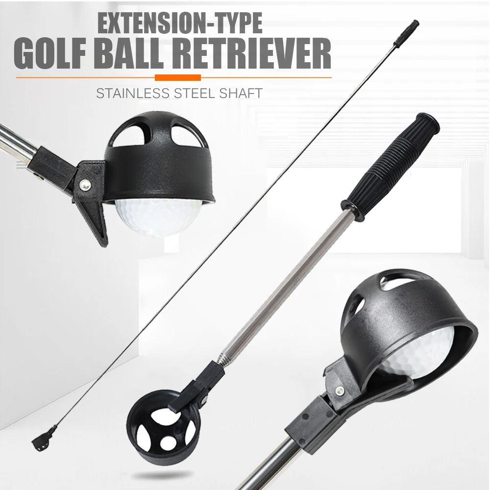 Teleskopischer Golfball-Retriever, ausziehbares Golfball-Aufnahmewerkzeug mit Edelstahlschaft für Golfplätze, Wasserhazard-Bergung Image