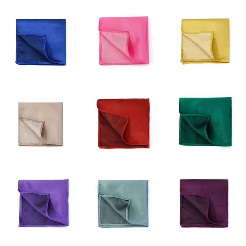 High Grade Taschentuch Tasche Platz 24 Striped Solide Farben Formale Business Party Hochzeit Anzug Hanky Zubehör Leistung Image