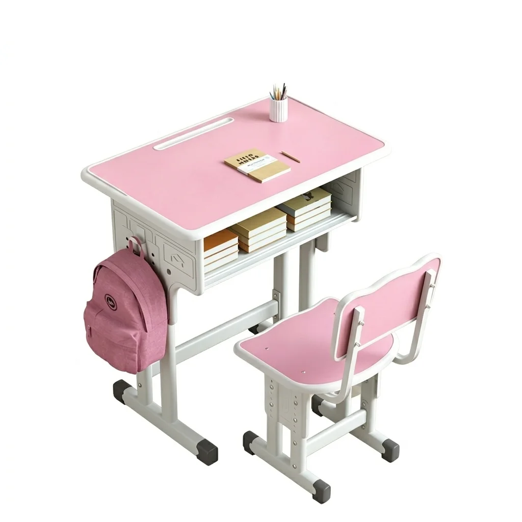 Kinder Schreibtisch Set Höhenverstellbar Ergonomischer Lerntisch mit Stuhl Kinderschreibtisch für Jungen Mädchen Große Schublade Rückenfreundlich Study Desk Kinderzimmer 3-18 Jahre Blau/Grün/Rosa/Holzfarbe
