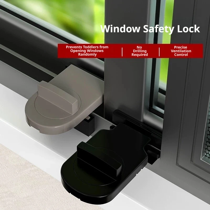Bohrfreies Schiebetür-Fenster-Schloss/Heim-Möbeltür-Hardware-Zubehör Werkzeugkomponente Ausrüstungsset Neues Teil Image