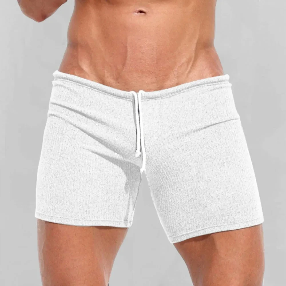 Sommerliche, lässige, atmungsaktive Shorts mit Kordelzug für Herren, einfarbige Badebekleidung zum Laufen, Sport, Surfen, Strand und Urlaub Image