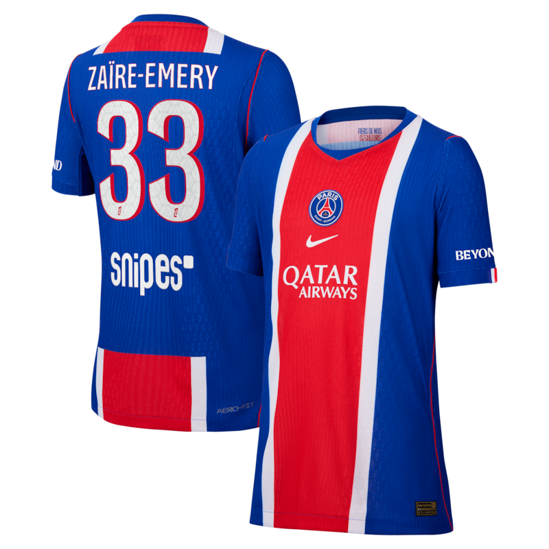 Maillot Domicile Match PSG Nike Aero-FIT 26/27 - Enfant avec flocage Zaïre-Emery 33