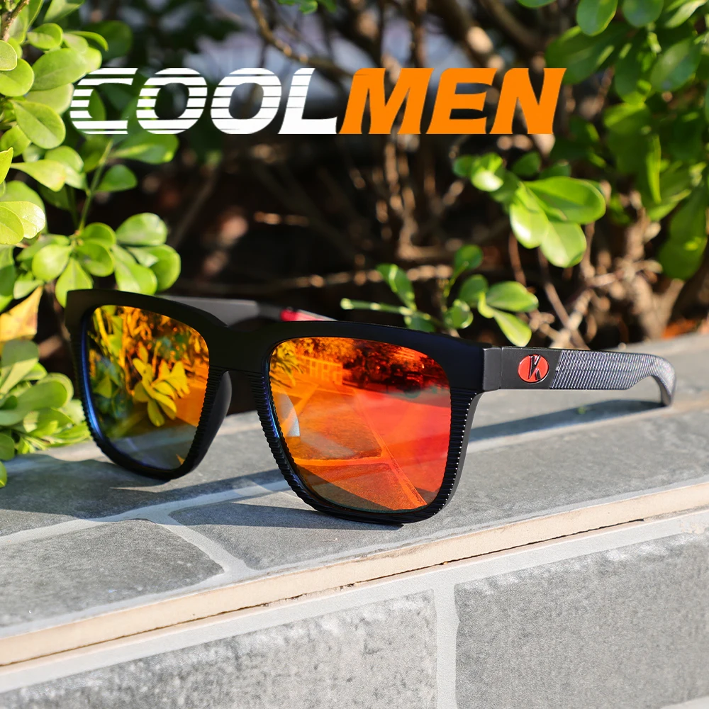 COOLMEN Nouvelles lunettes polarisées pour hommes et femmes, lunettes de pêche, lunettes de soleil, lunettes de camping, de randonnée, de conduite, lunettes de sport