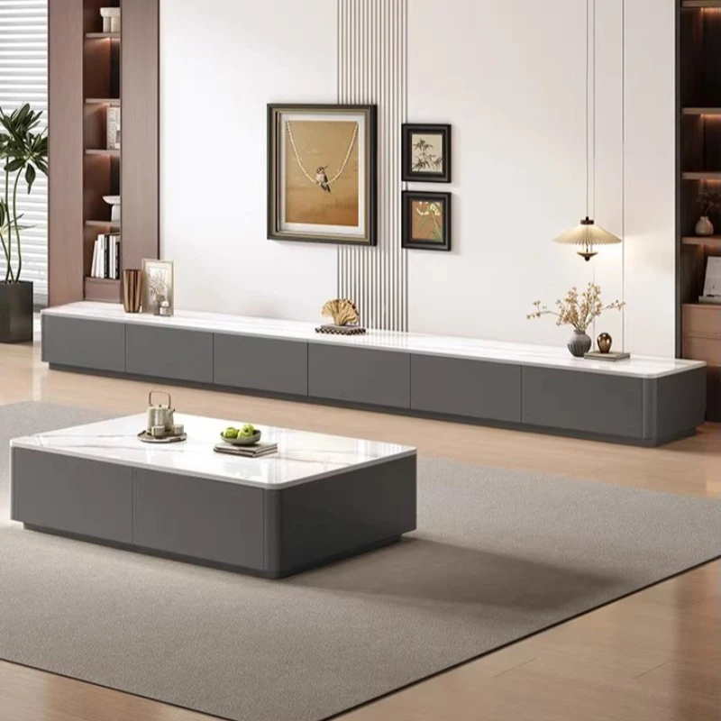 Meuble TV, Table Basse, Meuble Télévision, Meubles de Salon Modernes sur Pied 160 180 200 220 240 260 280 300 320 340 360cm, Supports pour Moniteur