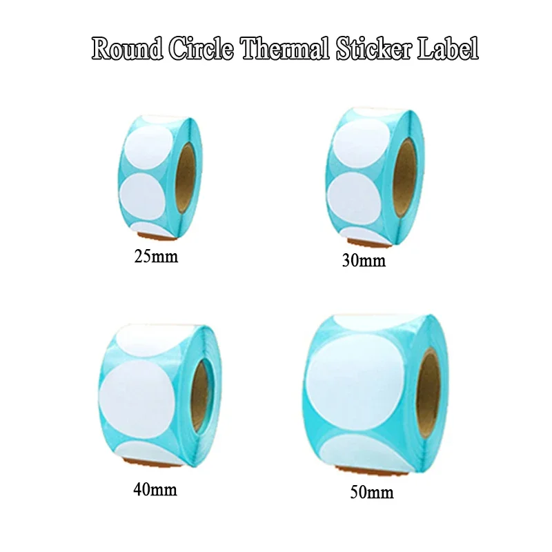 25 mm, 30 mm, 40 mm, 50 mm, weißer Kreis, rund, Thermo-Aufkleber, selbstklebend, klebend, beschreibbares Material, Sortieretikett, Verpackungssiegel Image