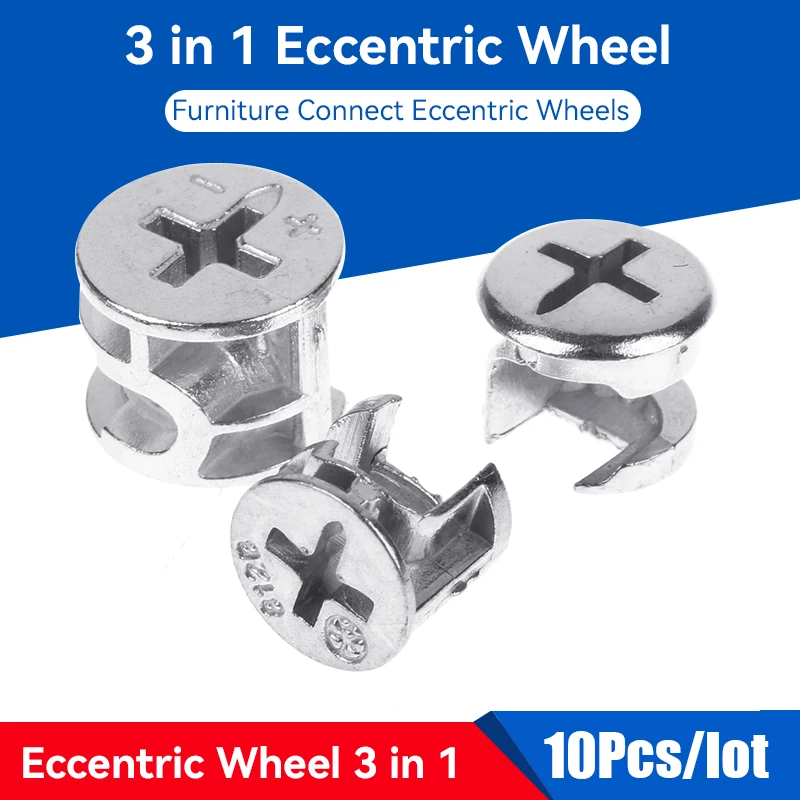 10PCS Verdickung Drei In Einem Stecker Exzentrische Rad Möbel Schublade Schloss Schraube Verschluss Möbel Anschluss Möbel