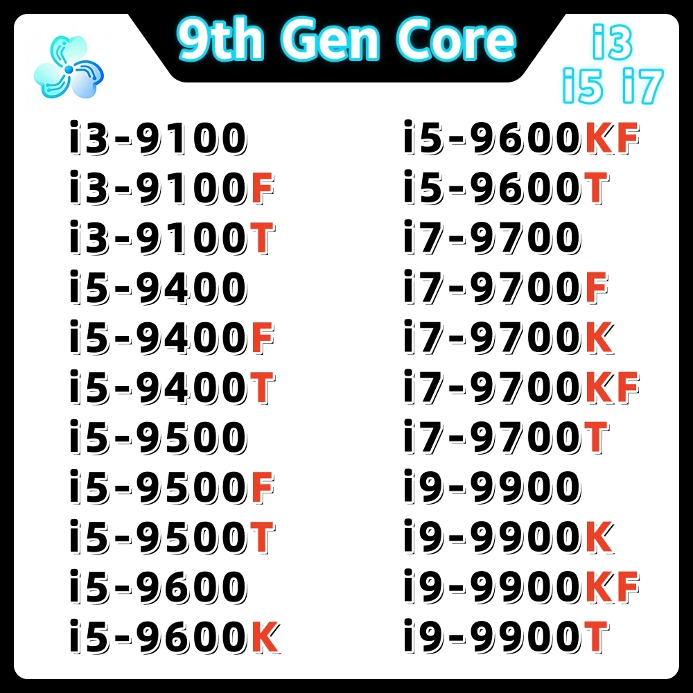 9. Generation Core Prozessor i7 9700 9700F 9700K 9700KF 9700T i9 9900 9900K 9900KF 9900T Sockel 1151 Coffee Lake Refresh CPU LGA1151 Image