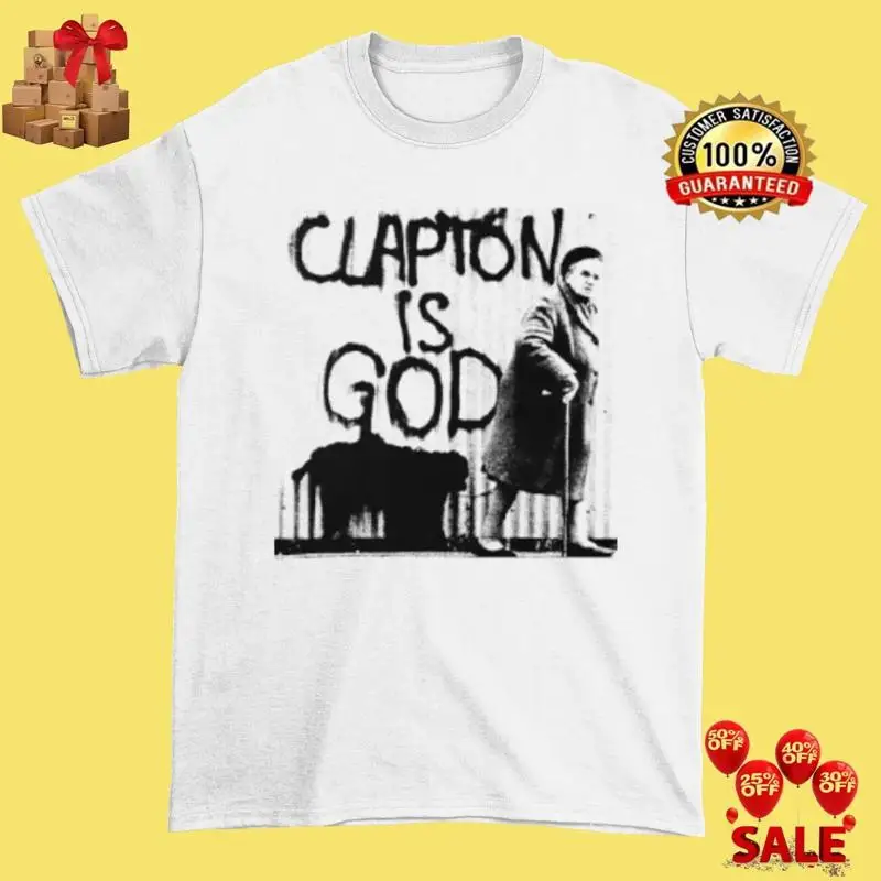 Neues Clapton Is God Schwarz auf Weiß Herren T-Shirt in allen Größen Be909